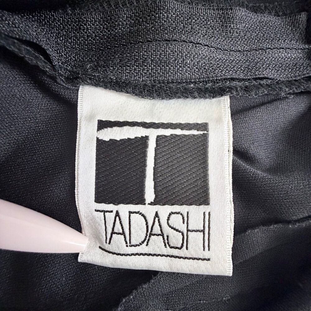 tadashi shoji black maxi skirt vintage glamour formal mesh womens 12 - Picture 7 of 8